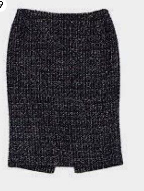 Lafayette 148 New York Black Multicolor Tweed Pencil Skirt Women Size 8